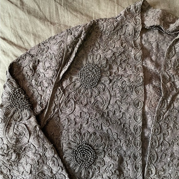 Black Thick Lace Mesh Cardigan - sheer - Picture 6 of 8